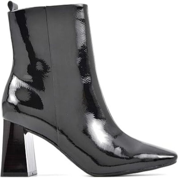 Seven Dials Newton Boot Back Pull Tab Side Zip Patent Womens Black Size 8US - Picture 1 of 5